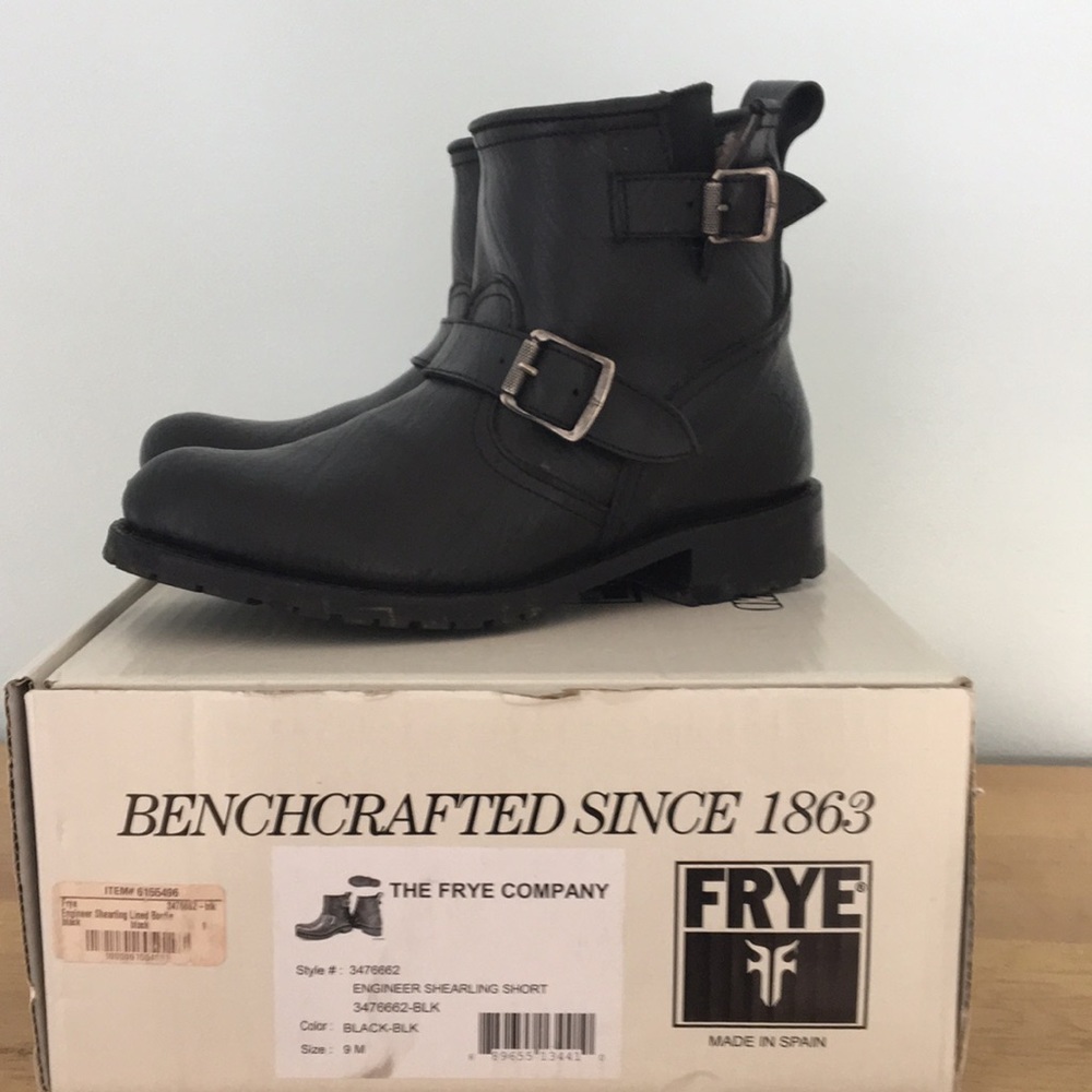 FRYE Engineer Shearling Short Boot